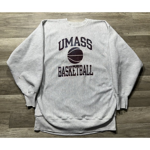 Vtg 90s Champion UMASS Basketball Reverse Weave Sweatshirt Crewneck Sz‎ XXXL